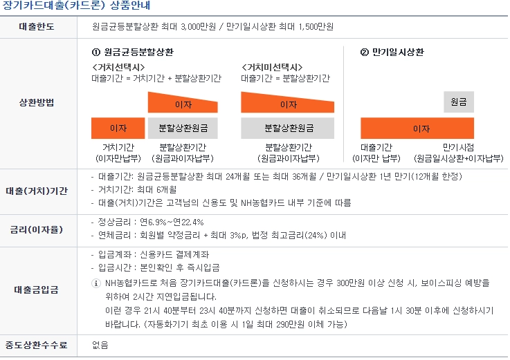 농협카드 장기대출 자격요건 한도 금리 총정리(2024년) 6