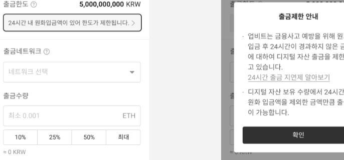 업비트 24시간 지연제와 빗썸의 출금 정책 비교 2024 7