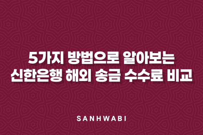 5가지 방법으로 알아보는 신한은행 해외 송금 수수료 비교