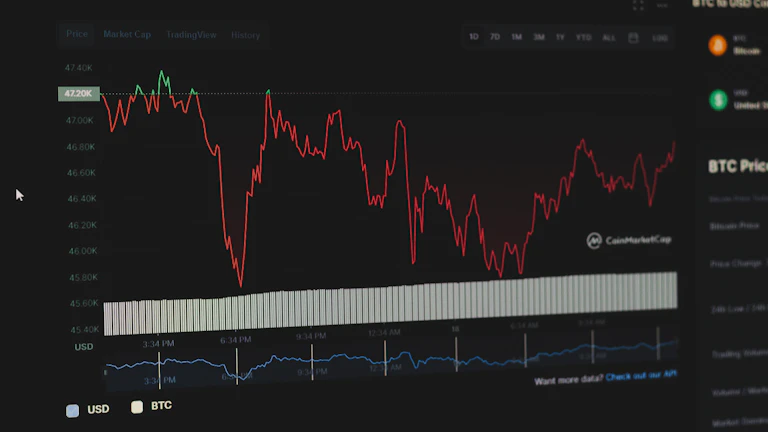 AI가 복잡한 차트 데이터를 분석하여 투자 전략을 제시하는 모습