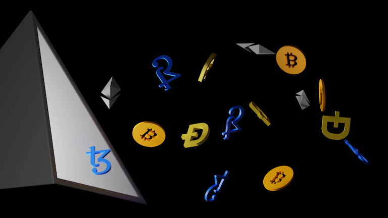 상승하는 암호화폐 차트와 분석 도구들을 보여주는 이미지