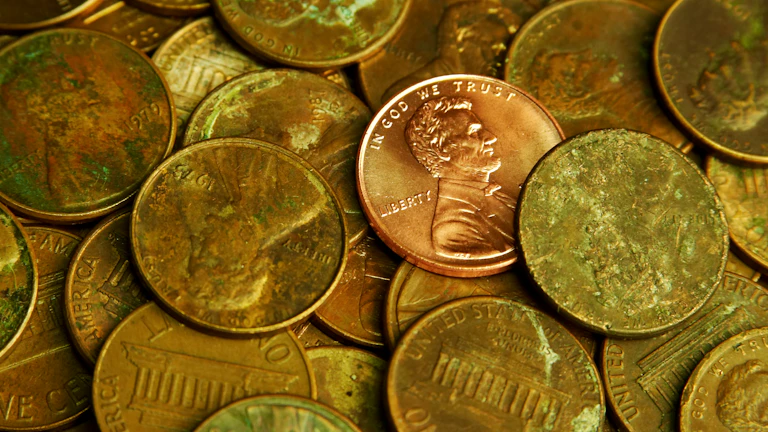 배당금으로 가득 찬 저금통 이미지