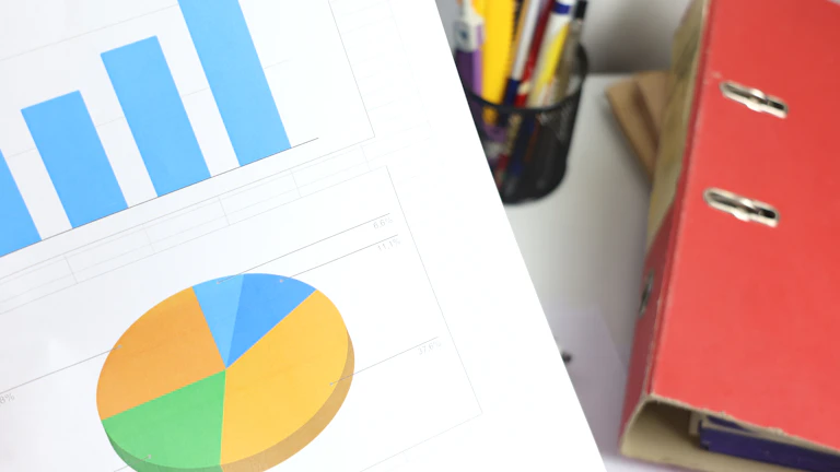 재정 고문이 투자 성장 차트를 보여주는 모습