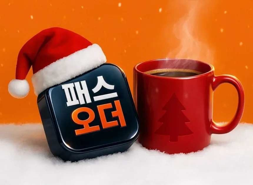 모바일 커피 주문 앱 쿠폰 사용 장면