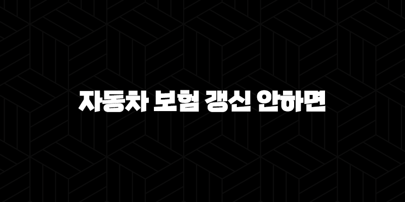 자동차 보험 갱신 안하면(+ 2025년 과태료 폭탄 피하는 7가지 방법) 221