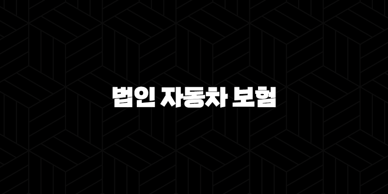 똑똑하게 법인 자동차 보험 가입하는 5가지 방법 - 비교, 견적, 임직원 범위 완벽 가이드 311