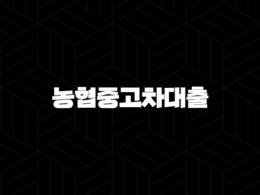2024년, 내 차 마련의 꿈을 현실로! 농협중고차대출 완벽 가이드 및 사금융 대환 전략 30