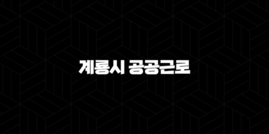 2024 계룡시 공공근로 신청방법 자격 대상 월급 41