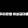 우리은행 비상금대출 자격, 조건 및 신청 방법 33