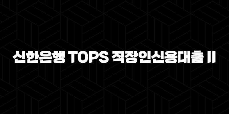 신한은행 Tops 직장인신용대출 II 자격, 조건 및 신청 방법 5단계 가이드 (2024년) 366