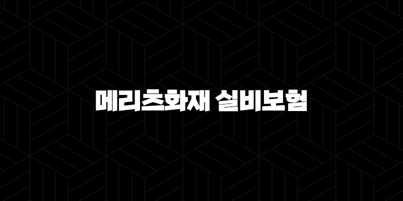 메리츠화재 실비보험 자격, 조건, 신청방법 388