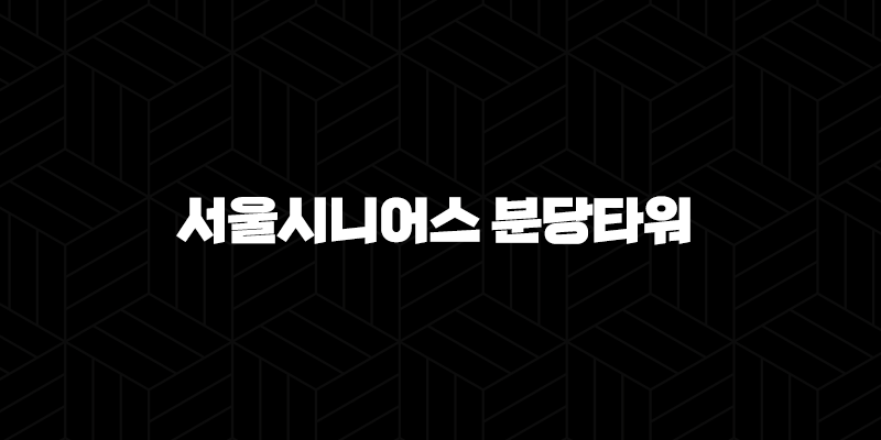 도심형실버타운 서울시니어스 분당타워 자격, 조건, 신청방법 396