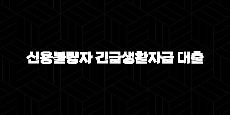 5가지 핵심 정보 신용불량자 긴급생활자금 대출 자격, 조건, 신청방법 완벽 가이드 9