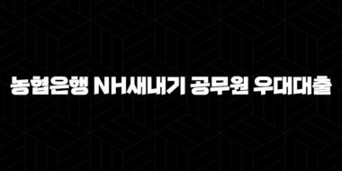 농협은행 NH새내기 공무원 우대대출 자격요건 한도 금리 총정리(2024년) : 3가지 핵심 포인트 27