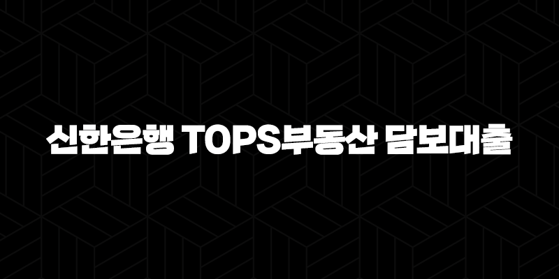 신한은행 TOPS부동산 담보대출 자격요건 한도 금리 총정리(2024년) 9