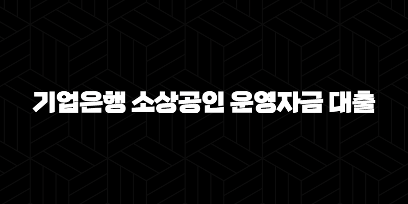 2024년 기업은행 소상공인 운영자금 대출 총정리 10 2024년 기업은행 소상공인 운영자금 대출 총정리 9