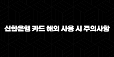 신한은행 카드 해외 사용 시 주의사항 5가지 : 꼭 알아야 할 것들 29