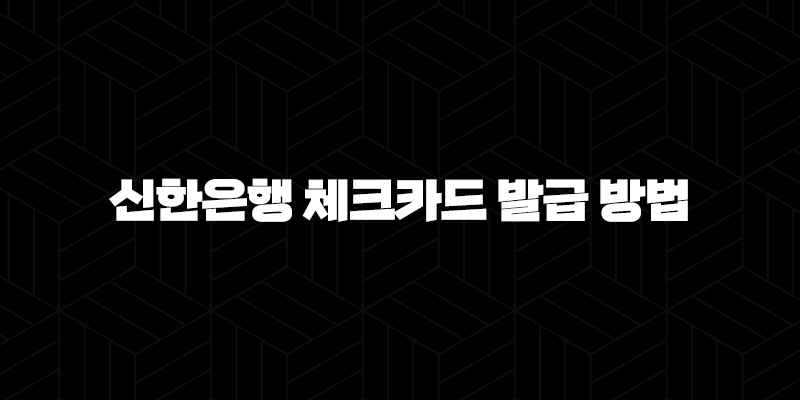 5분 만에 끝내는 초간단 신한은행 체크카드 발급 방법 가이드 9