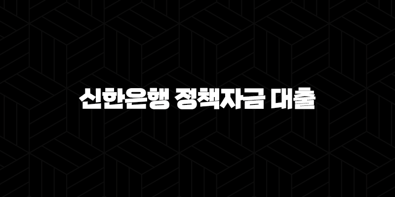 신한은행 정책자금 대출 5가지 핵심 정보 : 정부 지원으로 부담 줄이는 방법 89