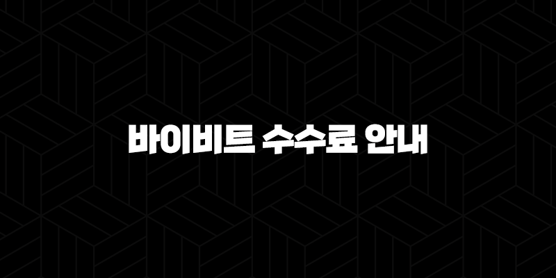 바이비트 수수료 안내 (2025년) 119