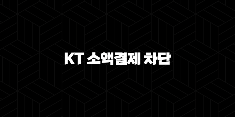 KT 소액결제 차단 설정 방법 해킹 피해 완벽 예방 가이드 (My KT) 9