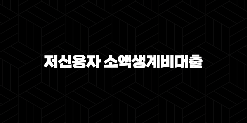 저신용자 소액생계비대출 정부지원 100만원 당일 받는 현실적인 방법 9