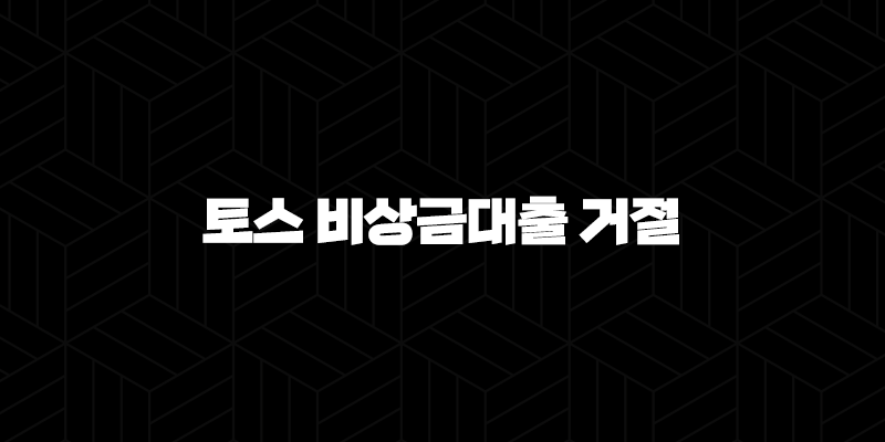 토스 비상금대출 거절 사유 완벽 분석과 현실적인 해결 방안 (최신) 9