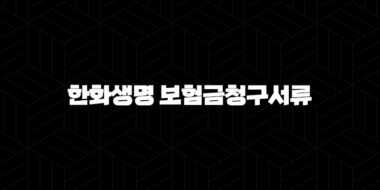 한화생명 보험금청구서류 완벽 가이드 (진단, 입원, 수술, 골절) 41