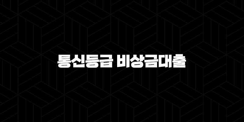 통신등급 비상금대출, 신용점수 낮아도 승인받는 현실적인 방법 총정리 171