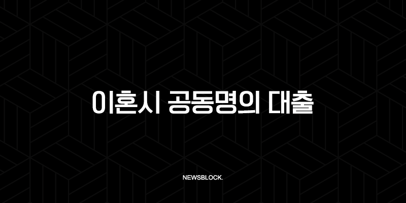 이혼시 공동명의 대출 상환 책임 완벽 정리 2025년 최신 기준 153