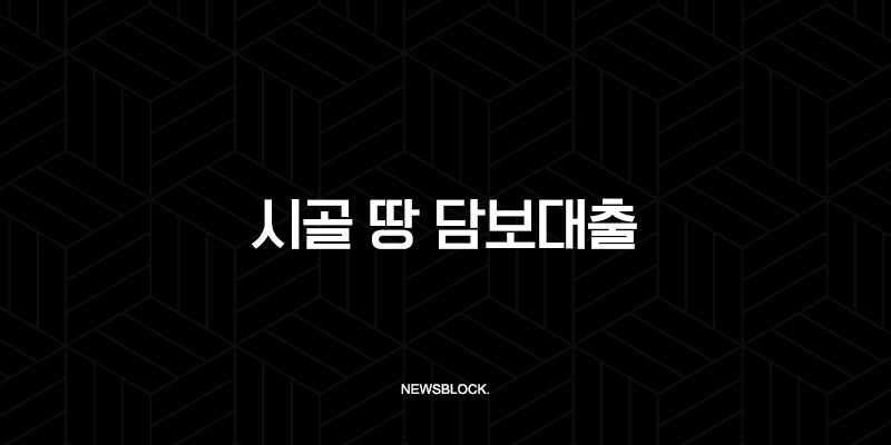 시골 땅 담보대출 조건 금리 한도 완벽 가이드 (농협 토지담보대출) 103
