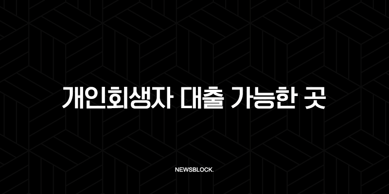 개인회생자 대출 가능한 곳 총정리 (자격, 조건, 후기, 정부지원) 71