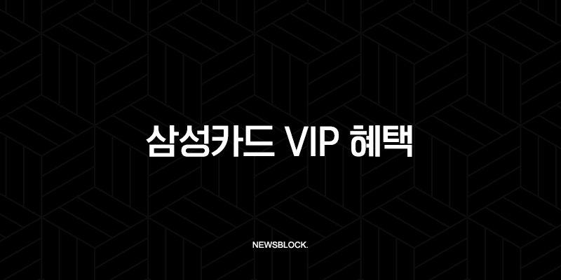 삼성카드 VIP 혜택 완벽 분석, THE VIP 등급 조건 및 프리미엄 서비스 총정리 9