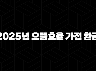 2025년 으뜸효율 가전 환급 신청 방법 및 1등급 대상 품목 총정리 21