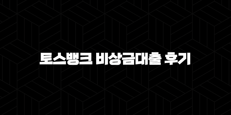 토스뱅크 비상금대출 후기 - 조건, 금리, 한도 완벽정리 및 신청방법 (모르면 손해!) 23