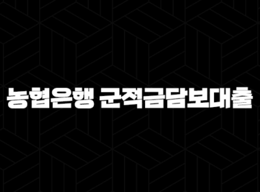 농협은행 군적금담보대출 - 장병 우대! 긴급자금 마법처럼 해결, 조건 금리 한도 완벽정리! 63