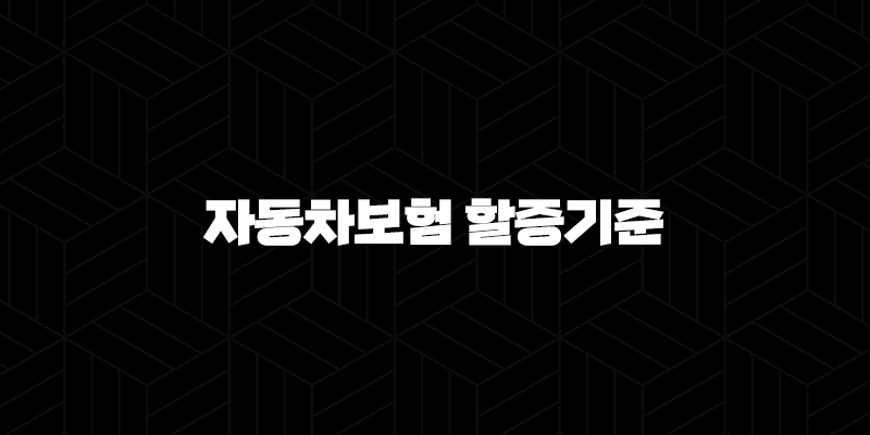 자동차보험 할증기준(+ 사고 나도 보험료 폭탄 피하는 방법 알아봐요!) 9