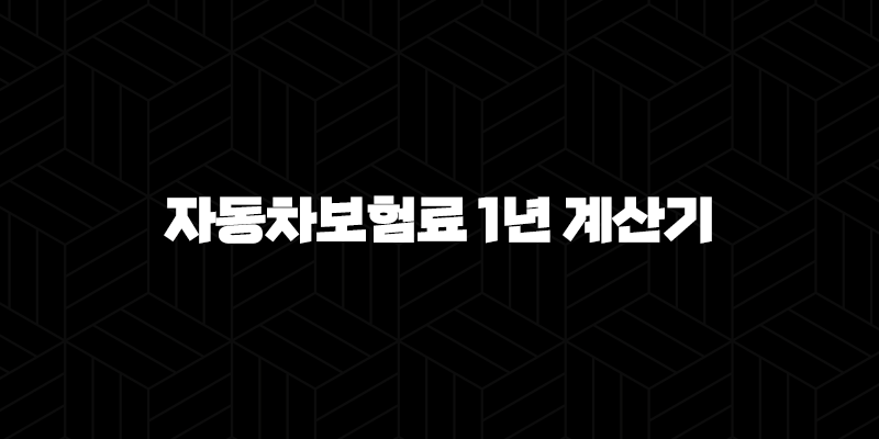 자동차보험료 1년 계산기 - 내 차 보험료 쉽고 정확하게 확인하는 방법! 10 자동차보험료 1년 계산기 - 내 차 보험료 쉽고 정확하게 확인하는 방법! 9