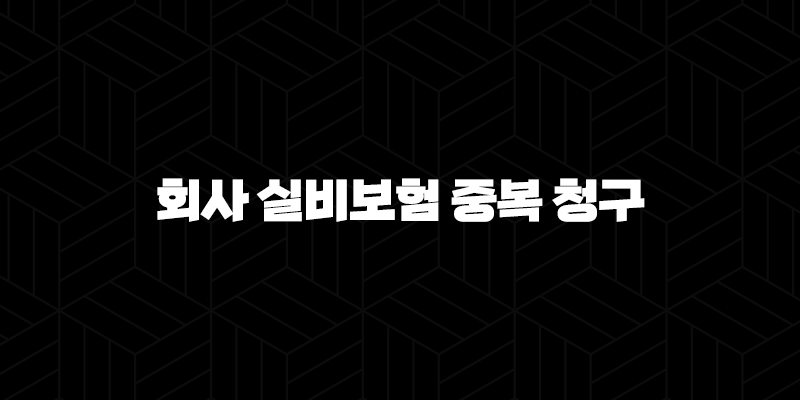 회사 실비보험 중복 청구(+ 개인 실비와 함께 있다면? 비례보상 완벽 정리!) 10 회사 실비보험 중복 청구(+ 개인 실비와 함께 있다면? 비례보상 완벽 정리!) 9