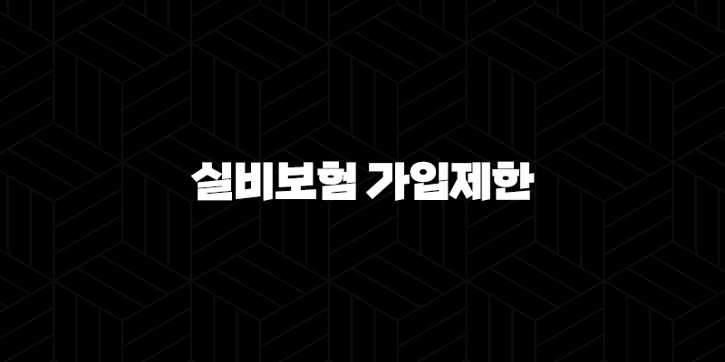 실비보험 가입제한 완전정복(+ 2025년 최신 정보와 꿀팁!) 10 실비보험 가입제한 완전정복(+ 2025년 최신 정보와 꿀팁!) 9