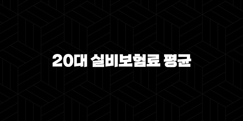 20대 실비보험료 평균(+ 지금 바로 확인하고 현명하게 대비해요!) 397