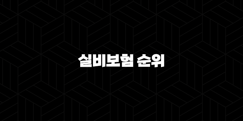 실비보험 순위 2025 최신 정보 - 나에게 맞는 보험 현명하게 선택하는 방법 405