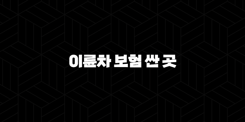 이륜차 보험 싼 곳 2025년 최신 정보 - 총정리 및 비교 가이드 9