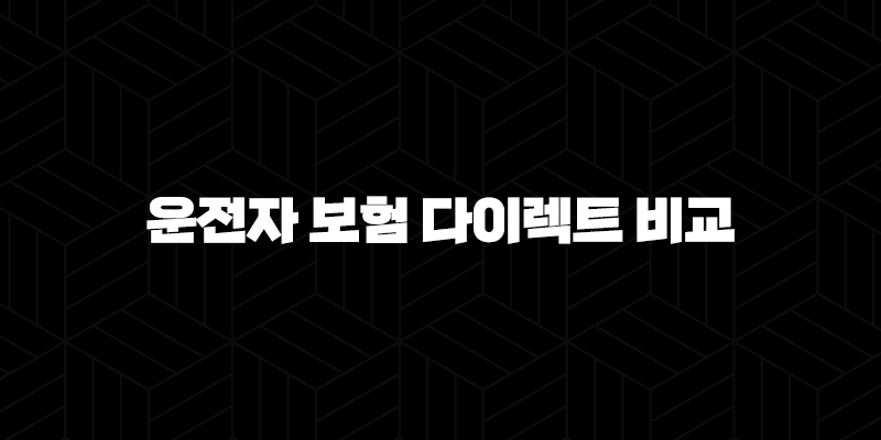 2025년 운전자 보험 다이렉트 비교 - 꼼꼼하게 따져보고 저렴하게 가입하는 방법 9