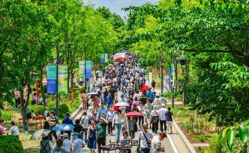 서울숲 주변 주차장 입구와 차량 동선