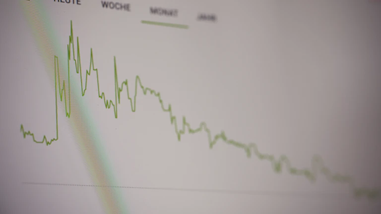 미국 주식 시장 현황을 보여주는 디지털 차트