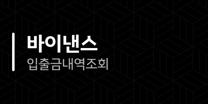 바이낸스 입출금내역 조회