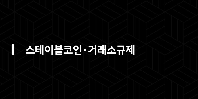 스테이블코인·거래소규제