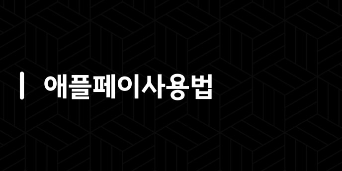 애플페이사용법